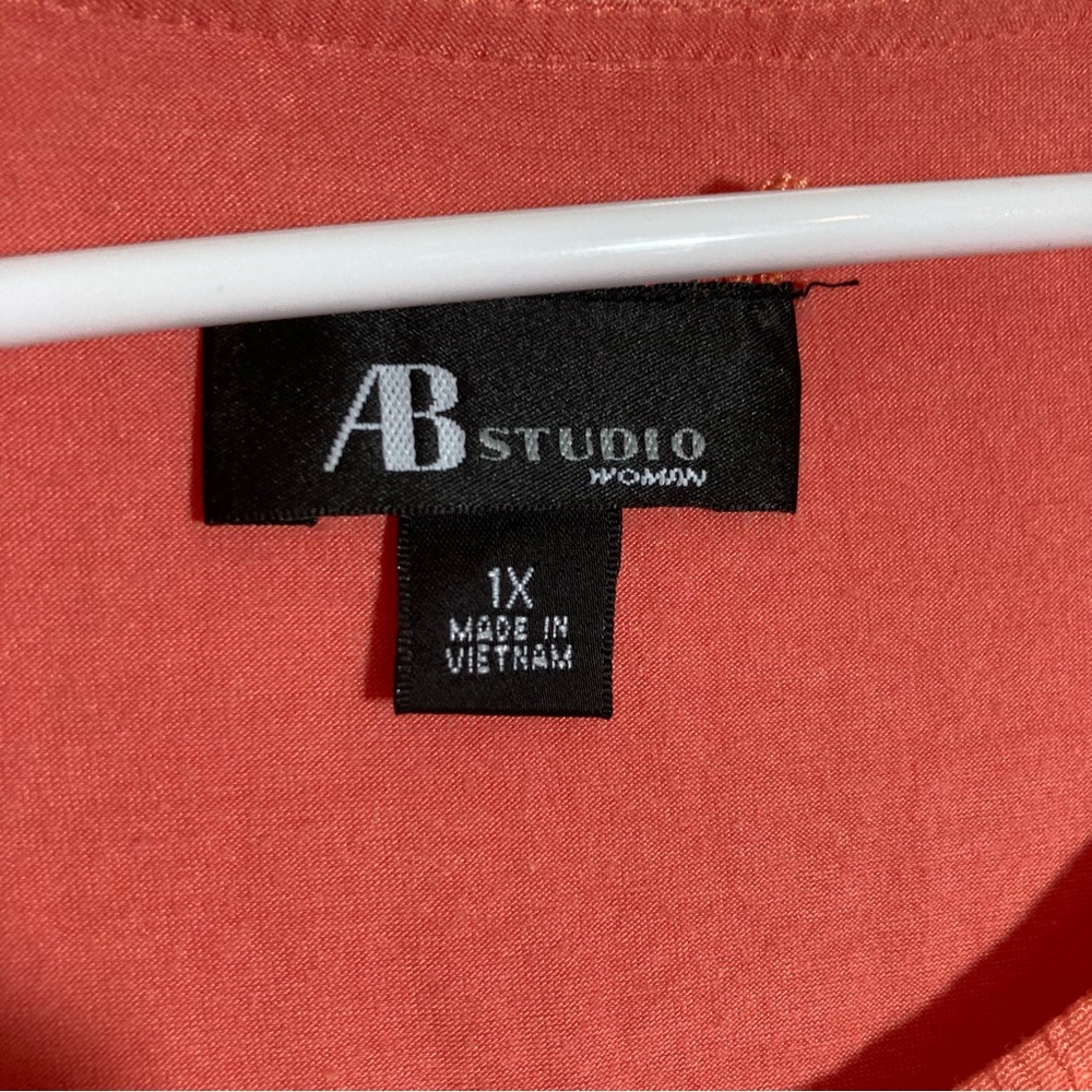 AB Studio peach fringe top 1X - Picture 4 of 4